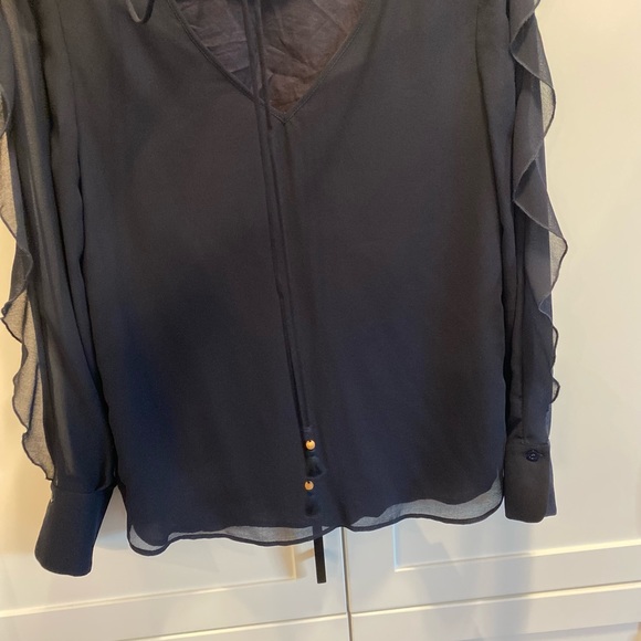 See by Chloe navy ruffle sleeve blouse - Picture 6 of 6